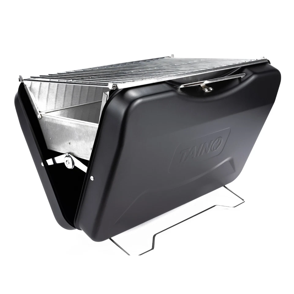 B-Ware TAINO MOX Koffer Holzkohlegrill BBQ Campinggrill Koffer Griller Schwarz