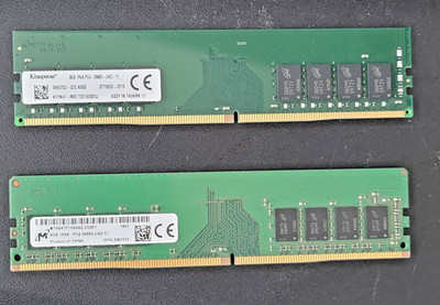 2 x 8GB DDR4 2666 Desktop RAM Kingston Micron 16GB Kit PC4-2666V