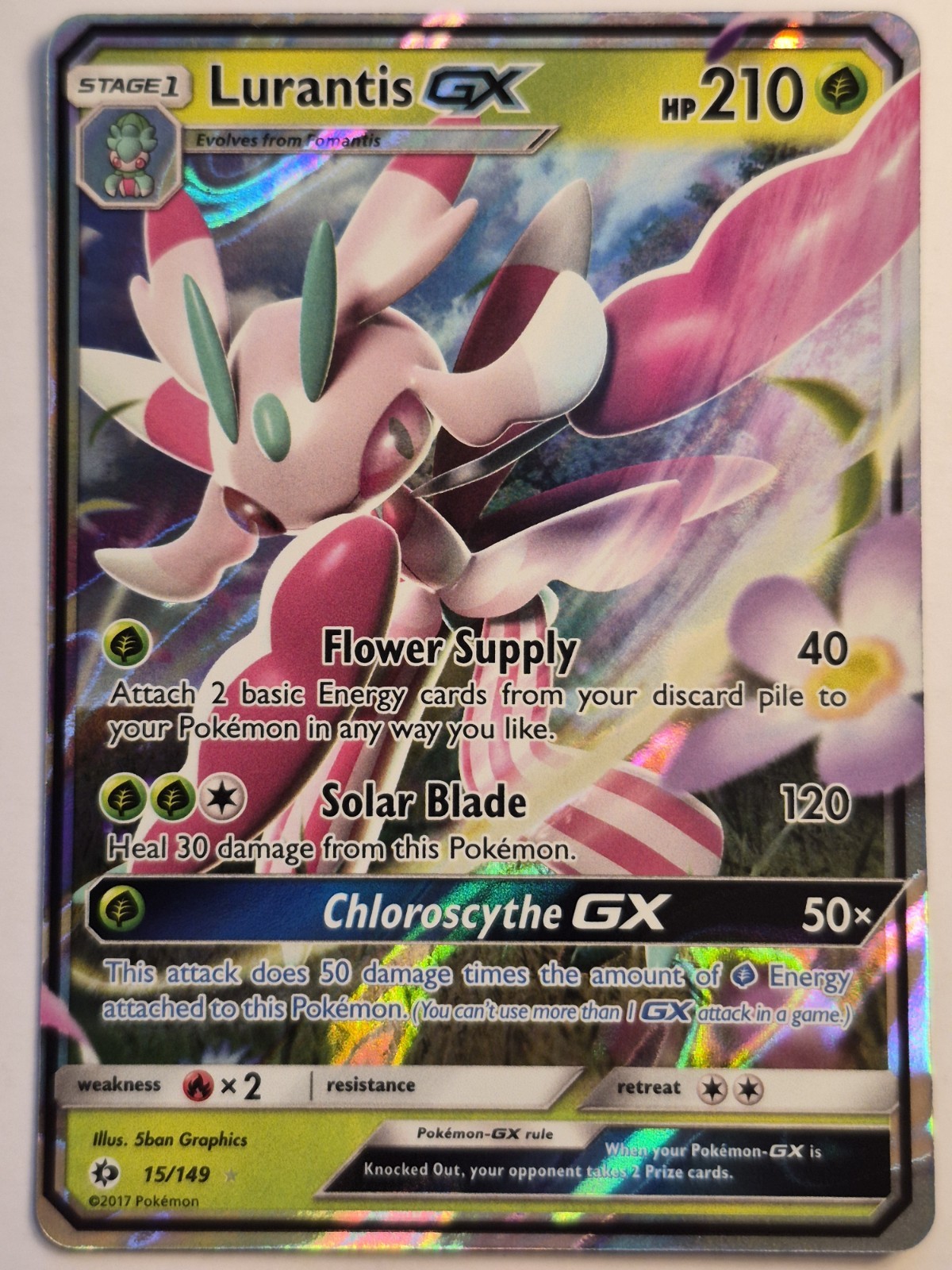lurantis gx pokemon card value Lurantis GX 150/149 SECRET RARE HYPER RAINBOW FULL ART Pokemon Sun & Moon  NM