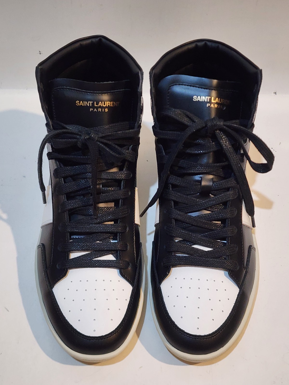 Saint Laurent SL 10H Sneaker alta 'nero bianco' taglia 41 taglia US 8