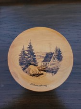Wandteller, Holz, Schwarzburg,  DDR 1950er und 1960er Jahre