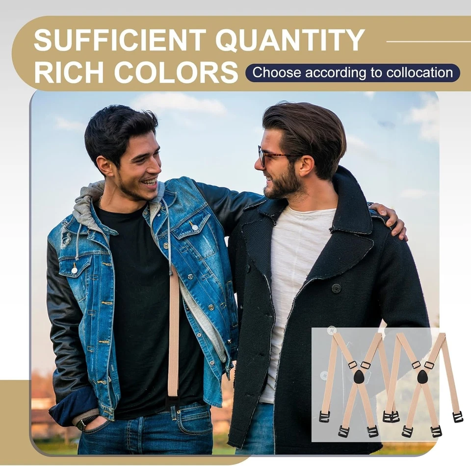 Pack de 4 tirantes ocultos ajustables debajo de la camisa para hombre ropa Foto 3 de 4