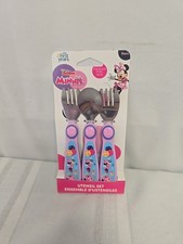 Disney Minnie Mouse 3 Piece Stainless Steel Utensil Set-Easy to gasp handles