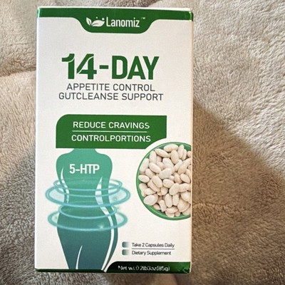 Lanomiz 14-Day Appetite Control Gut Cleanse 60 Capsules 5-HTP Exp 10/09/2027