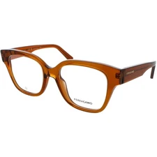Salvatore Ferragamo Women's Eyeglasses Transparent Caramel Square SF2952N 261