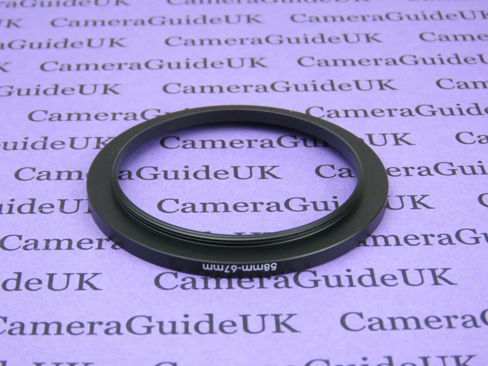 58mm to 67mm Male-Female Stepping Step Up Filter Ring Adapter 58mm-67mm - Image 2 of 2
