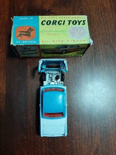 Vintage Corgi Toys Triumph Herald Coupe Die-cast Car England #231 with Box - Picture 5 of 12
