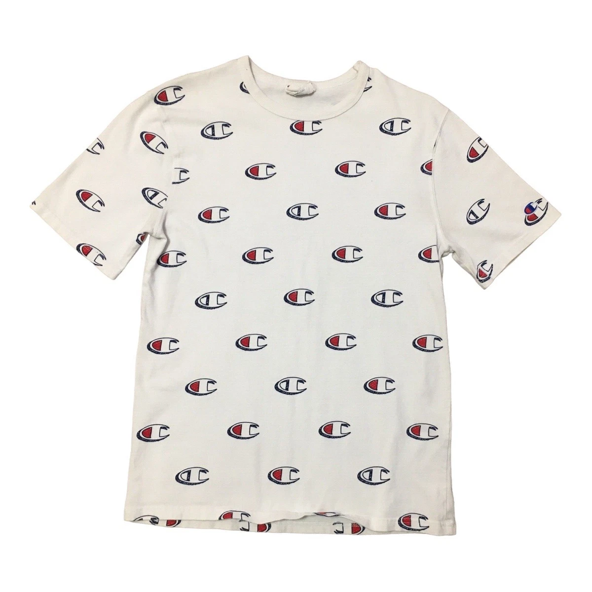 Champion shirt with cheap logo all over