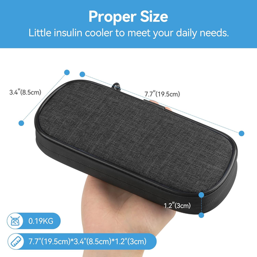 Insulin Pen Cooler Case Diabetic Travel Organizer with 2 Ice Packs Black - Picture 5 of 7