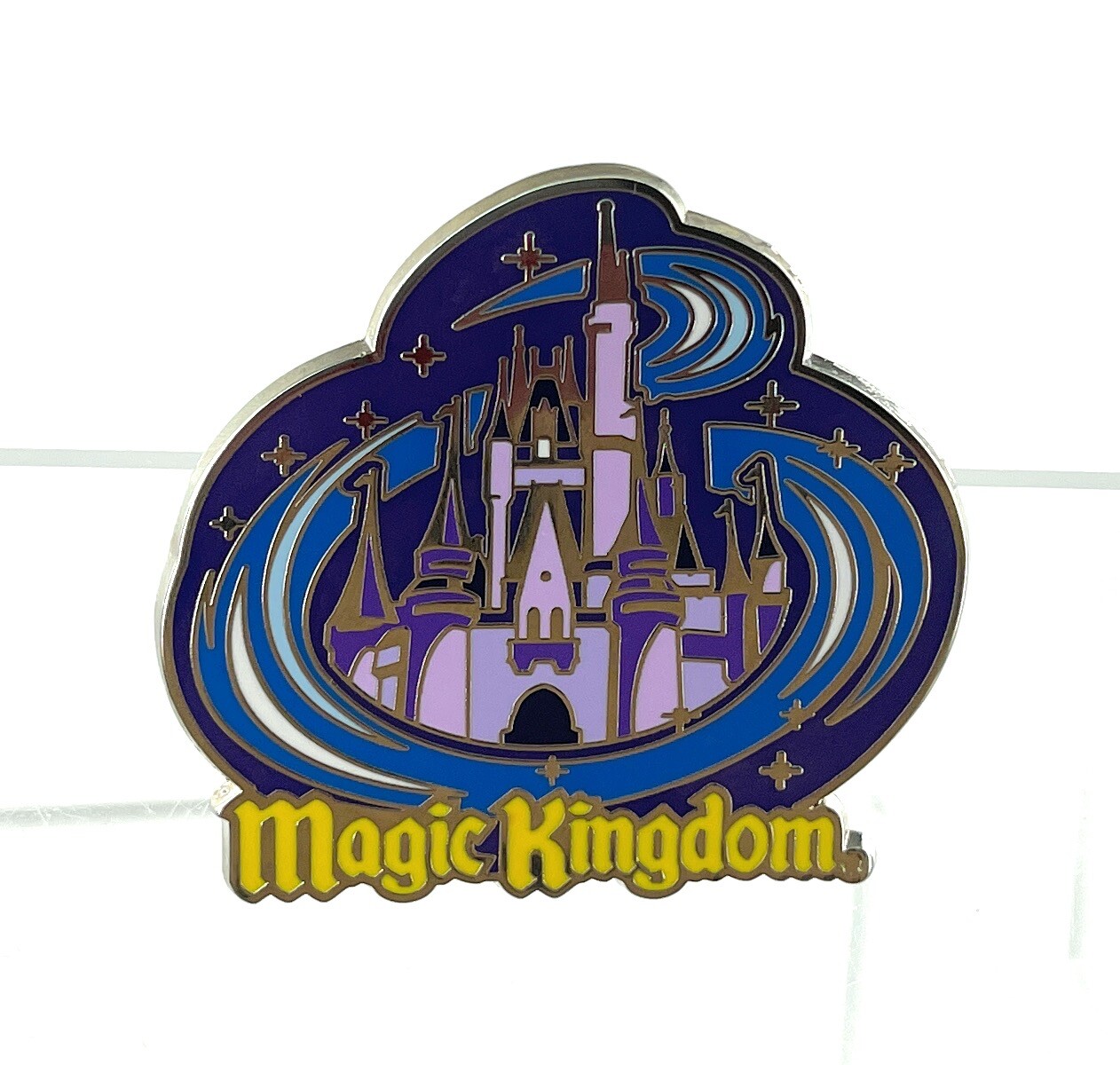 WDW Booster Theme Parks Swirl Logos Magic Kingdom Castle Disney Pin 64069
