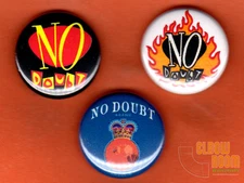Set of three 1" No Doubt pins buttons Gwen Stefani alternative band 
