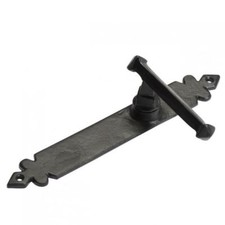 Antique Black Iron Unsprung Medieval Style Door Handle - Euro Profile