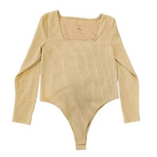 NWOT a new day Neutral Ribknit Longsleeve Bodysuit With Button Snaps Size XL