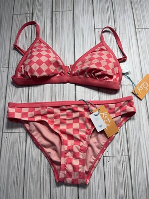Kona Sol Two piece Multicolor Swimsuit Checkered Pattern