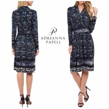Adrianna Papell Snakeskin Print VNeck Knit Dress Women’s Size 6 New