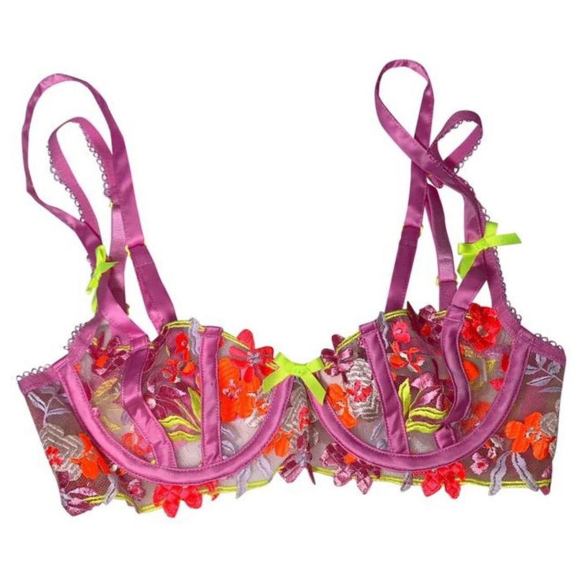 Gilly Hicks 3 Pack Strappy Floral Lace Thongs In Multi