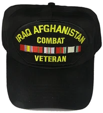 IRAQ AFGHANISTAN COMBAT VETERAN HAT OIF OEF IRAQI ENDURING FREEDOM RIBBONS