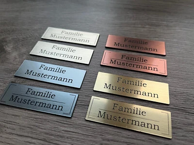 SCHNITZKISTE Namensschild, Klingelschild, Briefkasten, wetterfest Gravur, selbstklebend 0,8mm