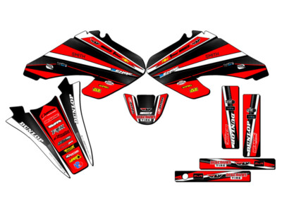 2001-2004 XR 100 VIGOR Red Senge Graphics Kit Compatible with Honda
