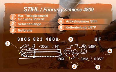 STIHL Führungsschiene Rollomatic E 0,325" 1,3mm 40cm/16" 67 TG 30030003313