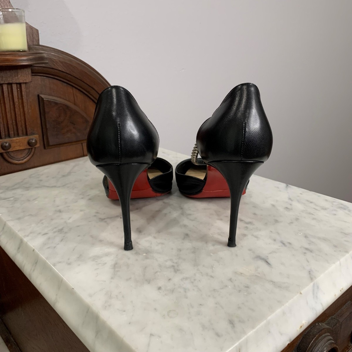 Christian Louboutin Cross Spike 85 size 37.5 Black Napa | eBay