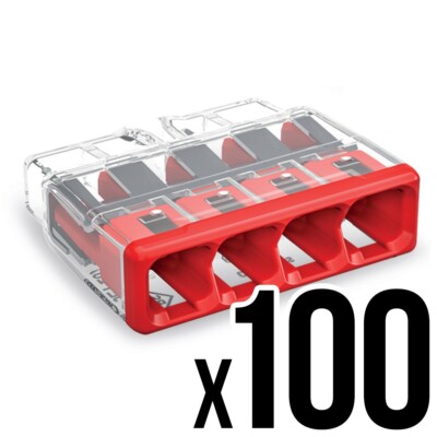 x100 WAGO Steckverbinder 2773-404 Abzweigdose elektrisch wiederverwendbar Drahthebel