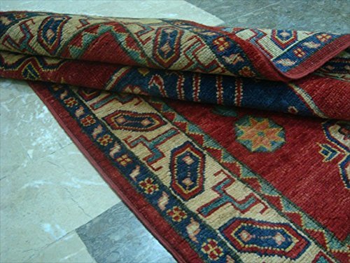 Area Rug Kazak Caucasion Hand Knotted Vegetable Dyed Ghazni Wool Carpet (5 x 3)' - Picture 6 of 8
