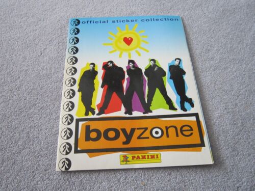 vintage official Boyzone Panini sticker book ,in-complete has 121 stickers,1996 - Afbeelding 1 van 6