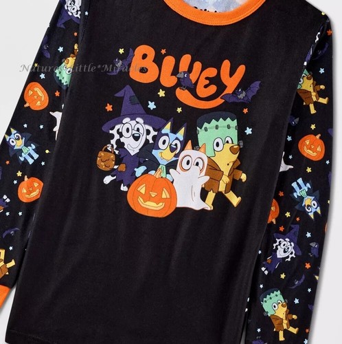 Bluey Halloween Pajamas Boys Girls Size 4 6 8 10 Kid Disney Dog Bingo In Costume - Picture 3 of 4