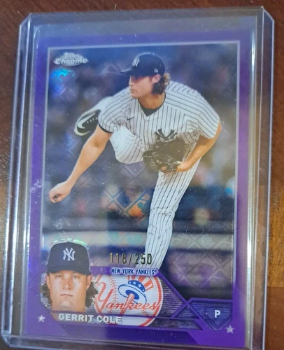 2023 Topps Chrome Logofractor /250 Gerritt Cole Purple Refractor Yankees SP C.Y.