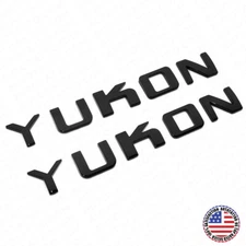2x YUKON Liftgate Door Letter Nameplate Emblem SUV HD Badge GMC 3D Gloss Black