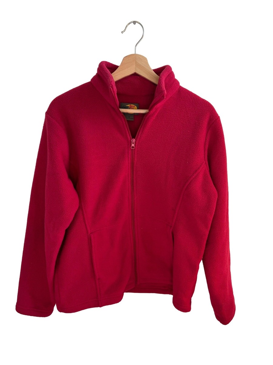 Bass Pro Shops Pink Fuzzy Fleece Full Zip Jacket Women's Size Medium Outdoor