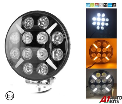 7'' Round Led Light White Amber Drl Spot Fog Lamp For Scania 4 Serie High Low Cab