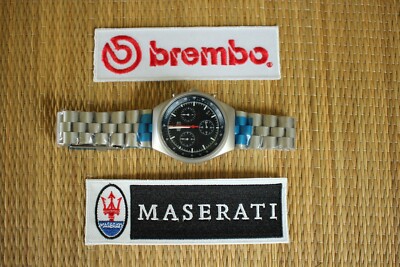 MASERATI BREMBO RACING TEAM CHRONO STAINLESS BLUE DIAL CREW GEAR WATCH + BOX SET