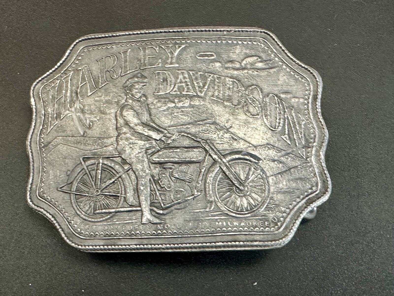 Collectors Harley Davidson Motorcycles Montauk Silver Co Belt Buckle,  England 