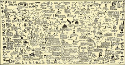 Pictorial Map Contributions of the Native American Indians Historical Poste