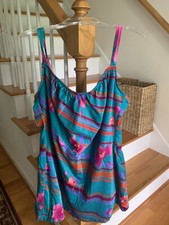 Robby Len Fashions Vintage 1-Pc Swimsuit Size 42/12 Tropical Floral