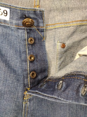 Prohibit Denim Baggy Jeans Size 36 XL 36X32 EMBROIDERED Y2K JAPAN BUTTON FLY