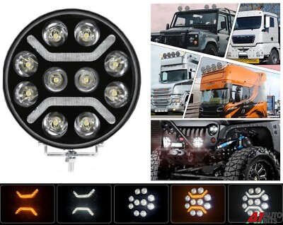 9'' Round Full Led Spot Fog Driving Drl Light Lamp X1 For DAF XF 106 13+ CF 14+