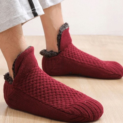 Men Women Warm Fleeced Slipper Winter Socks Fluffy Non Slip Cosy Bed Floor Socks - Picture 4 of 13
