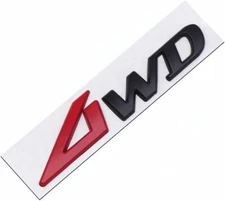 1pc Metal 4WD Emblem 3D Badge Side Rear Trunk Sticker Decals (Red Black)