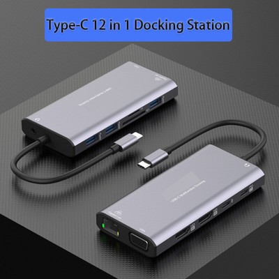 USB 3.0 HUB card reading dock station Gigabit RJ45 network port usb to vga cable