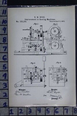 1872 NYCE BLOOMING GROVE PA SAW MACHINE CUTTER LUMBER MILL PATENT LITHO 125215