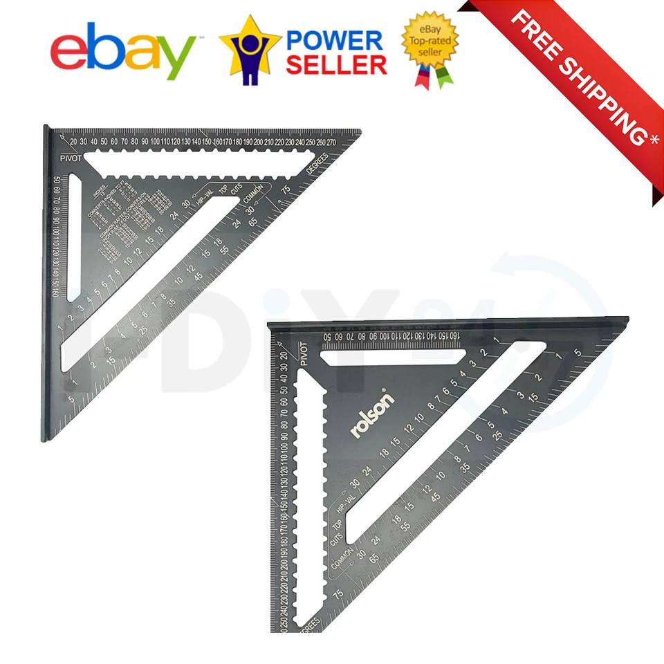 ROLSON 12" 300MM Alum Alloy Square Roofing Rafter Angle Triangle Metric / Imperial