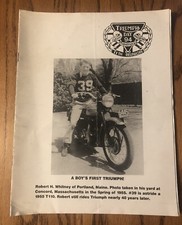 Triumph Motocycle Classic Day 94 Sturbridge MA Tenth Reunion Booklet (Creased)