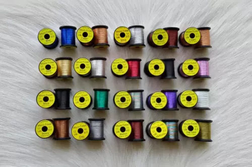Uni-Micro Tinsel.  (20 Spool Combo) 13 yard spools, . Size 6/0. Free Shipping.