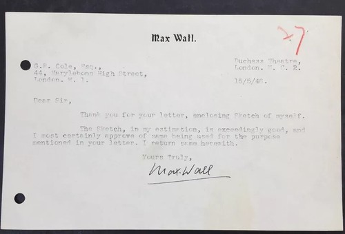 Wonderful Painting of Max Wall + SIGNED Letter, Comedian, John Cleese influence - 第 3/6 張圖片