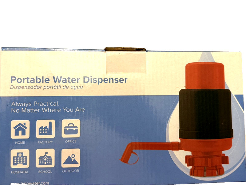 BRIO PORTABLE WATER DISPENSER , MANUAL PUMP FITS , ANY 3-5 GALLON BOTTLE