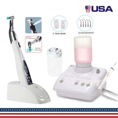 Dental 4:1 LED Polishing Motor / Ultrasonic Scaler 2*Bottles for EMS Woodpecker