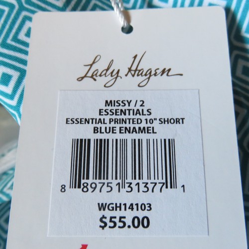 Pantaloncini da golf donna Lady Hagen verde bianco diamanti taglia 2 nuovi con etichette $55 - Foto 7 di 7